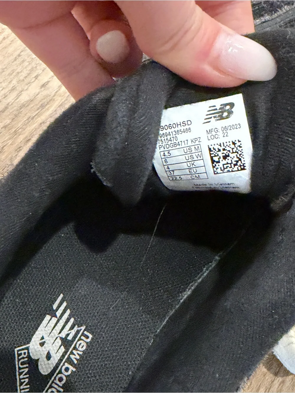 New Balance black textured